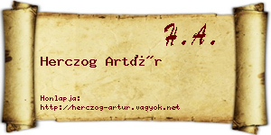 Herczog Artúr névjegykártya